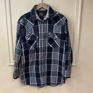 Vintage Painted Mesa Western Wear Pearl Snap Thick Flannel Shirt